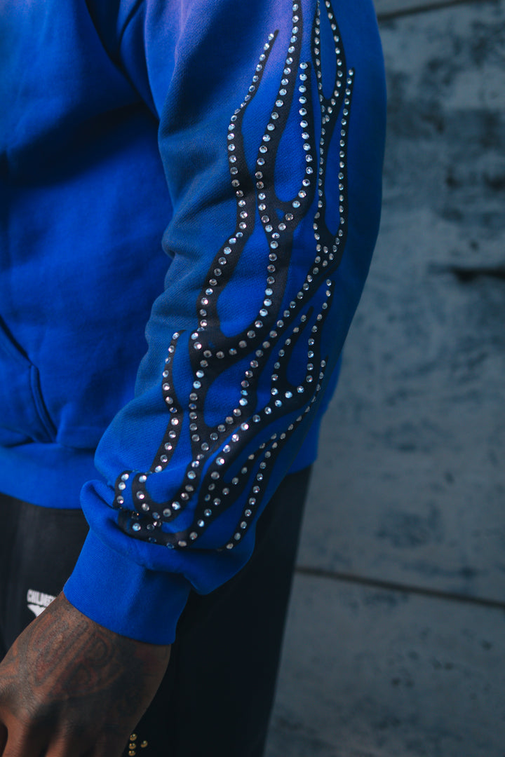 Blue Spray Round Hoodie