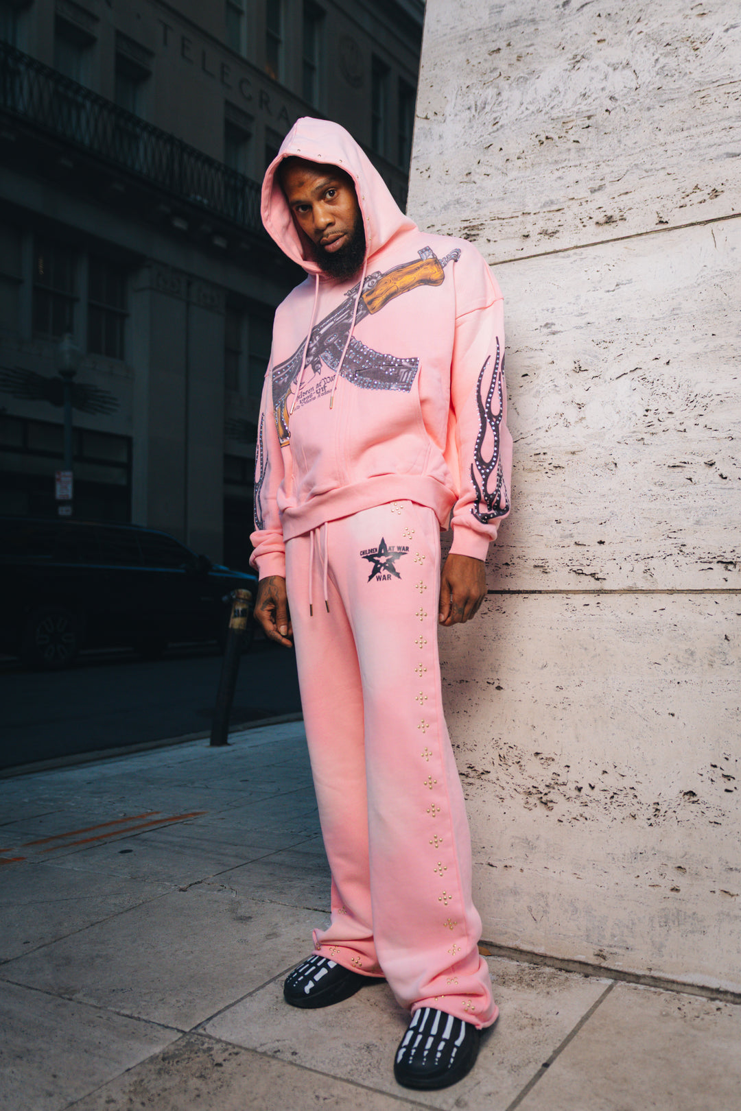 Pink Spray Round Hoodie