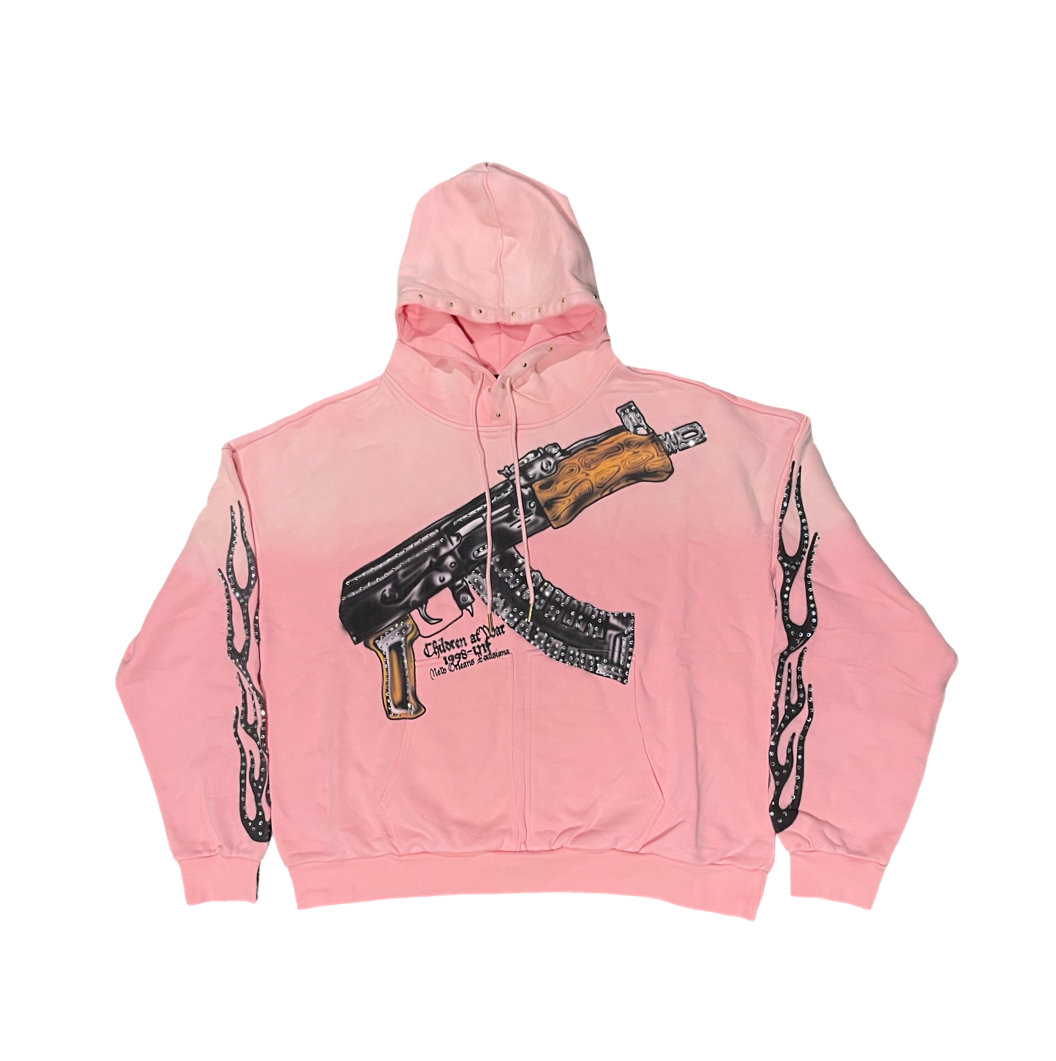 Pink Spray Round Hoodie