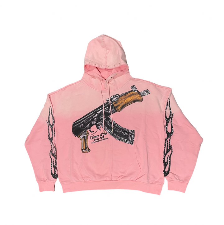 Pink Spray Round Hoodie