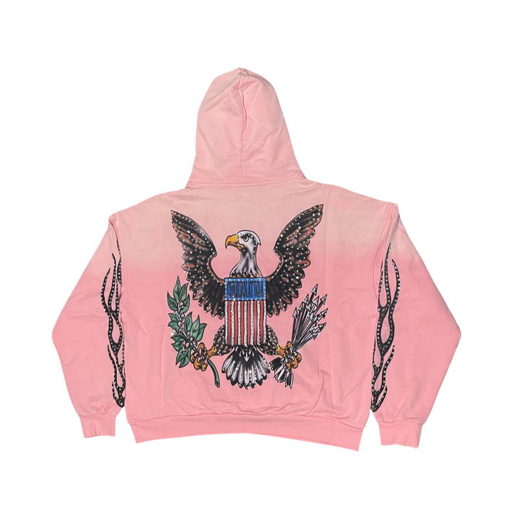 Pink Spray Round Hoodie