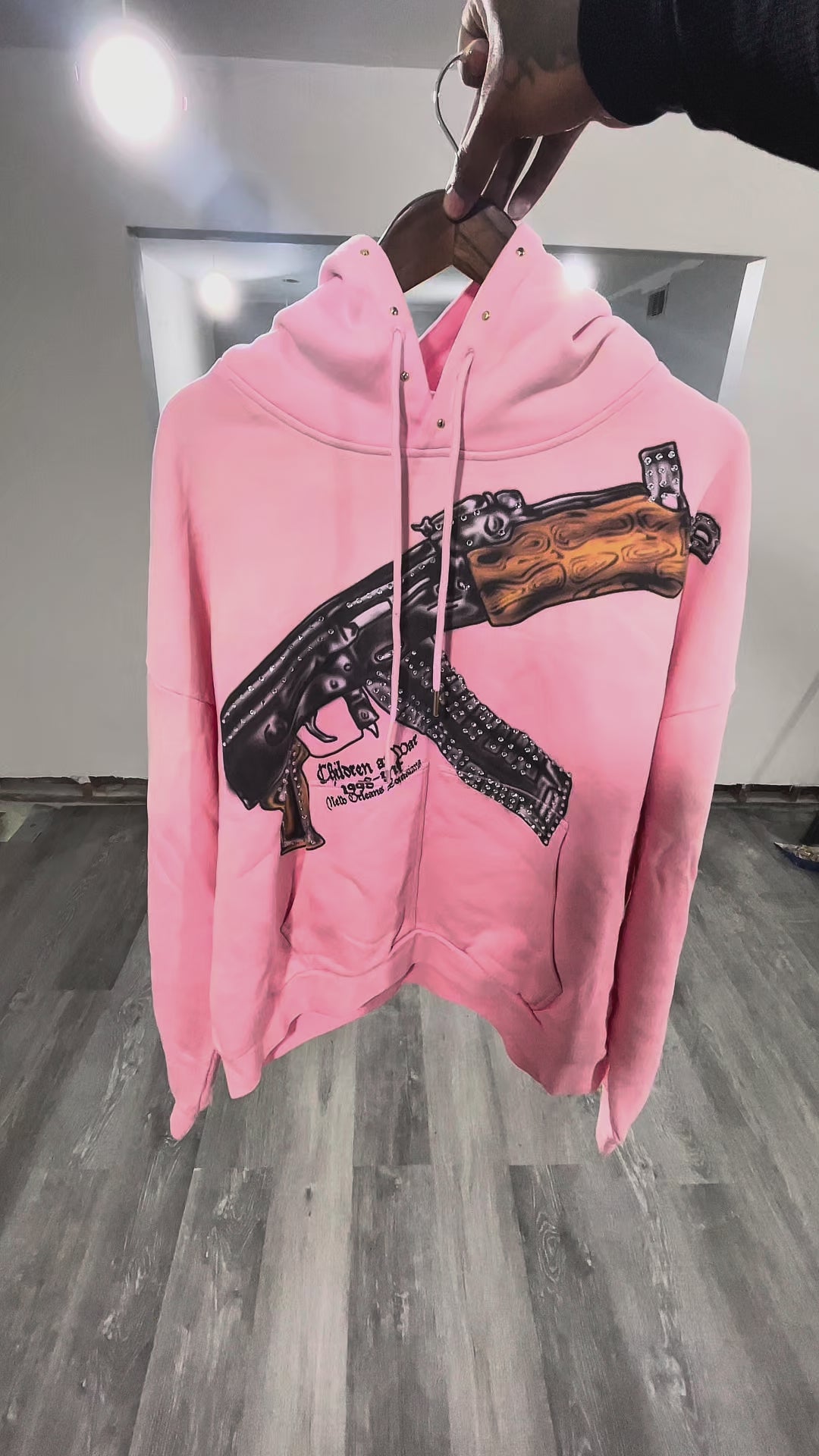 Pink Spray Round Hoodie